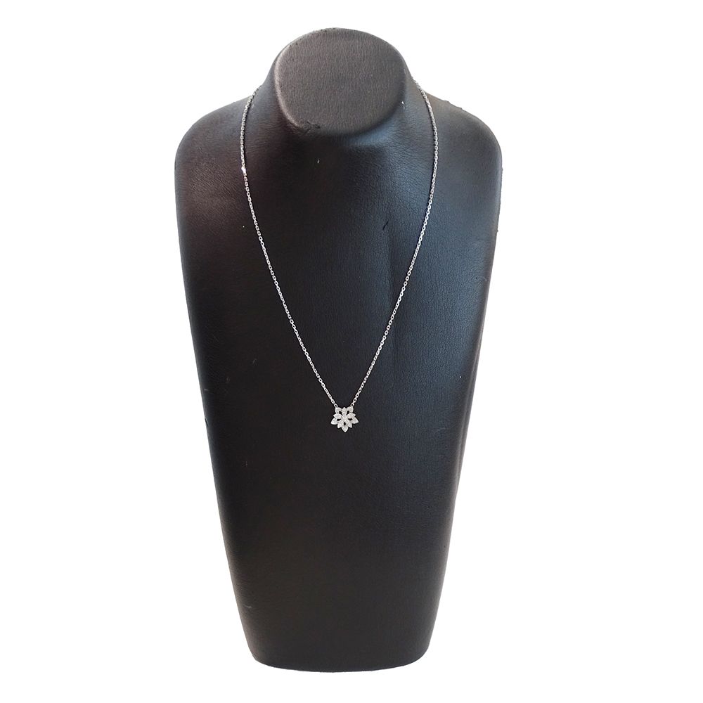 Van Cleef & Arpels Necklace Diamond Lotus Mini White Gold Polished — view 8