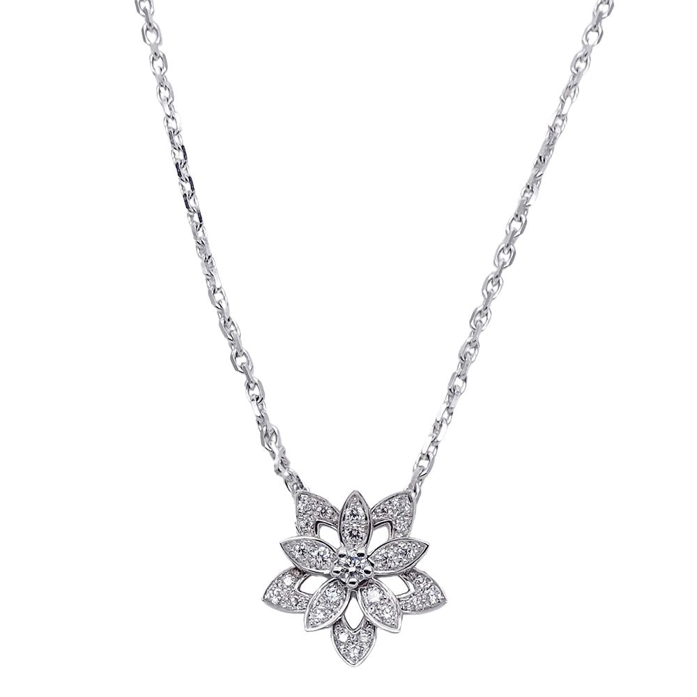 Van Cleef & Arpels Necklace Diamond Lotus Mini White Gold Polished — view 2