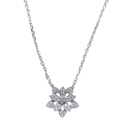 Van Cleef & Arpels Necklace Diamond Lotus Mini White Gold Polished — view 2