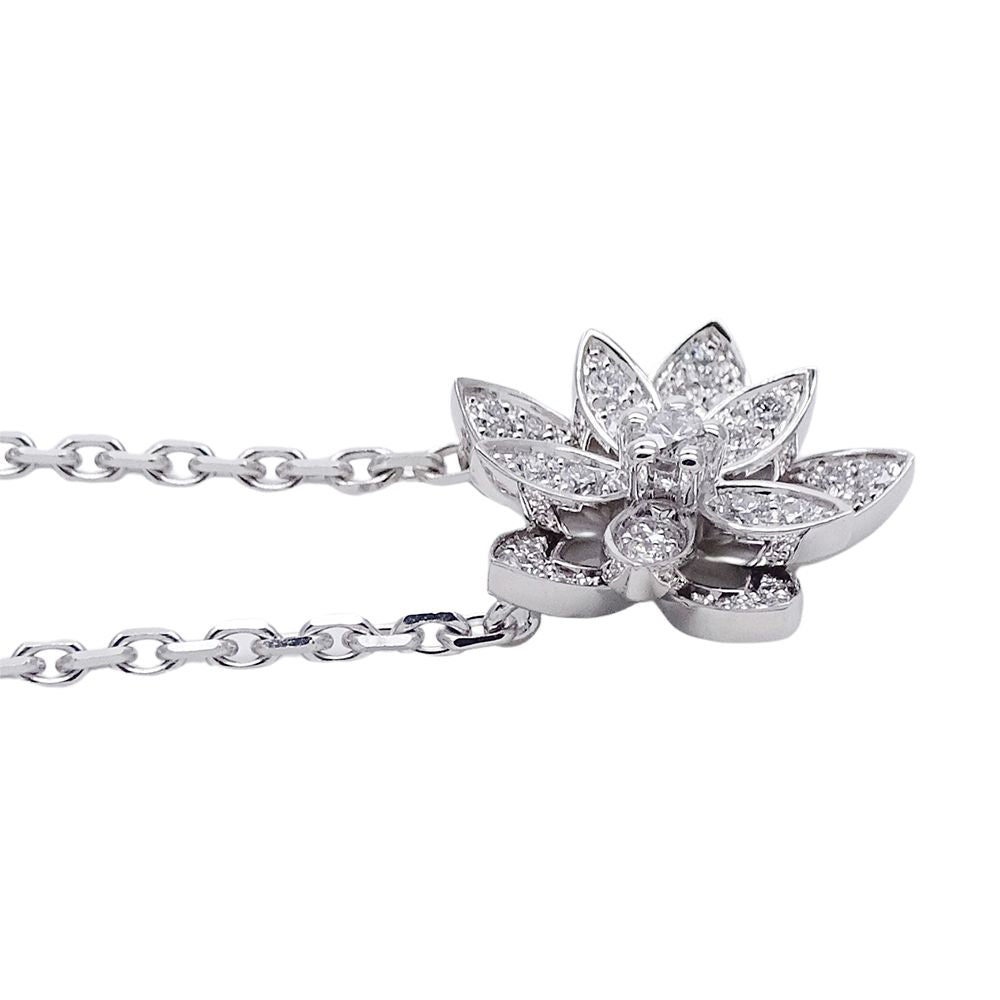 Van Cleef & Arpels Necklace Diamond Lotus Mini White Gold Polished — view 3