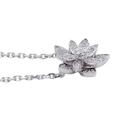 Van Cleef & Arpels Necklace Diamond Lotus Mini White Gold Polished — view 3