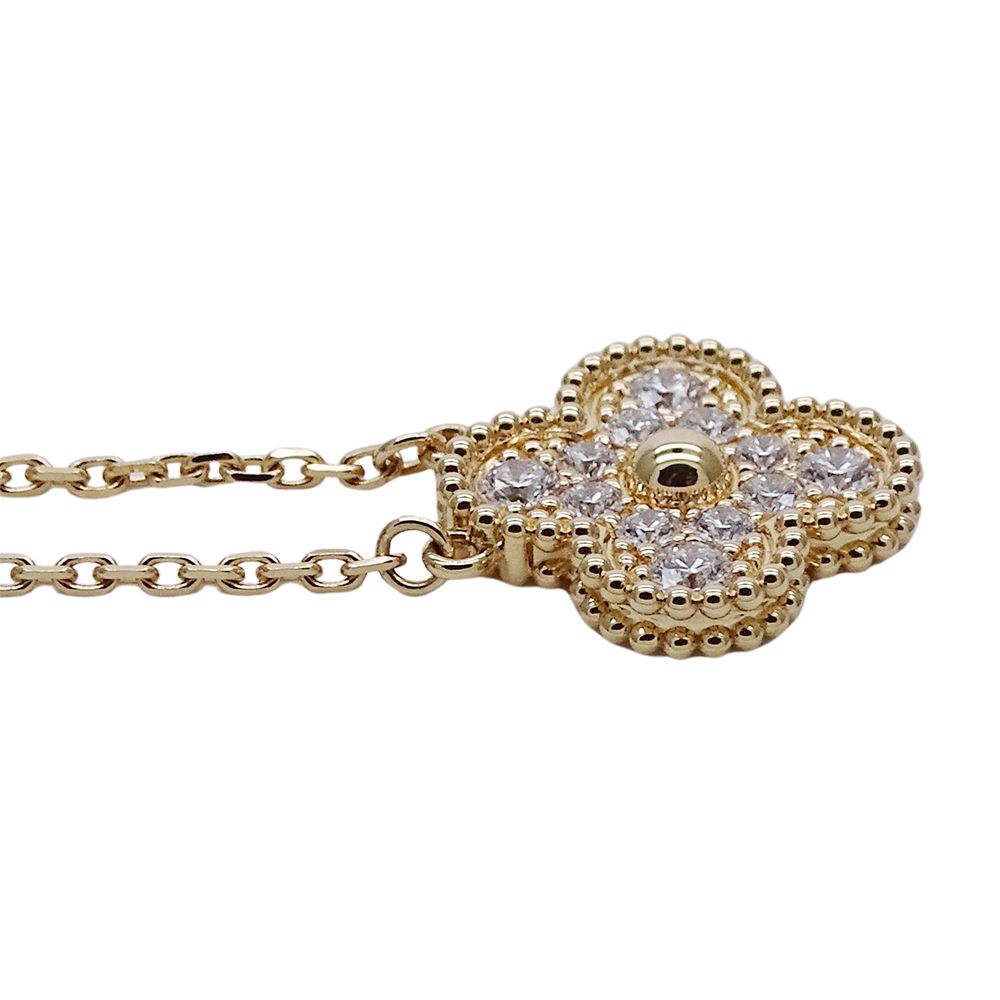 Van Cleef & Arpels Necklace Vintage Alhambra Diamond Yellow Gold Polished — view 3
