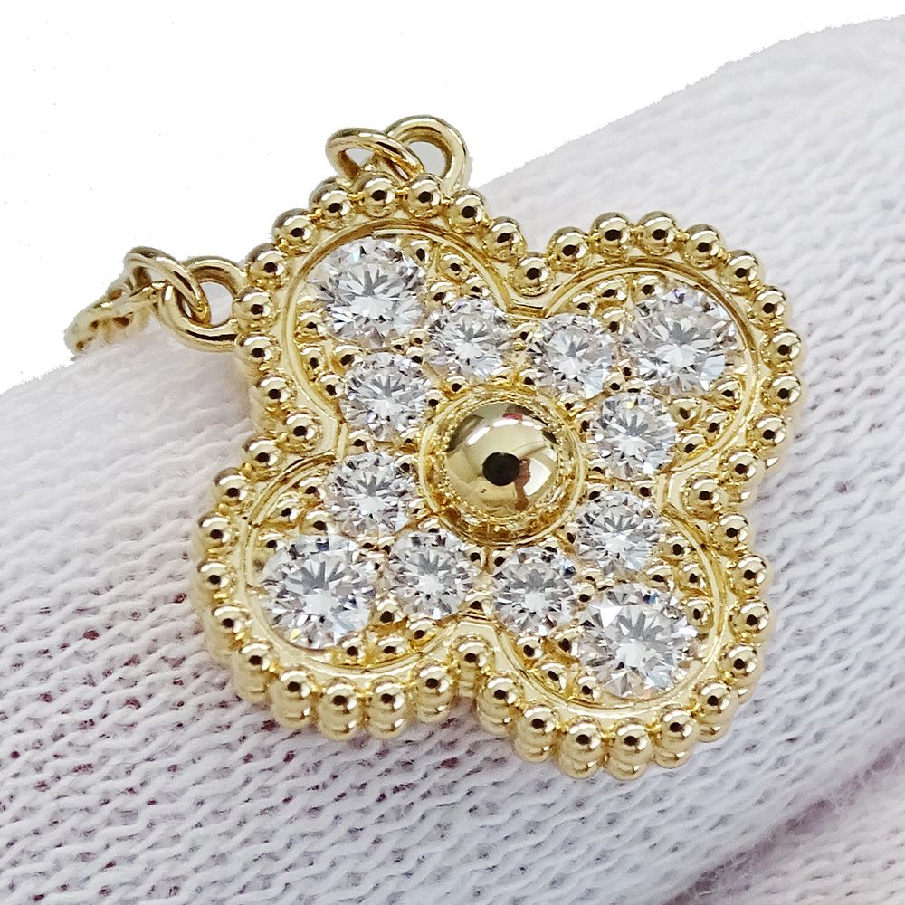 Van Cleef & Arpels Necklace Vintage Alhambra Diamond Yellow Gold Polished — view 9