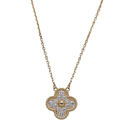 Van Cleef & Arpels Necklace Vintage Alhambra Diamond Yellow Gold Polished — view 2