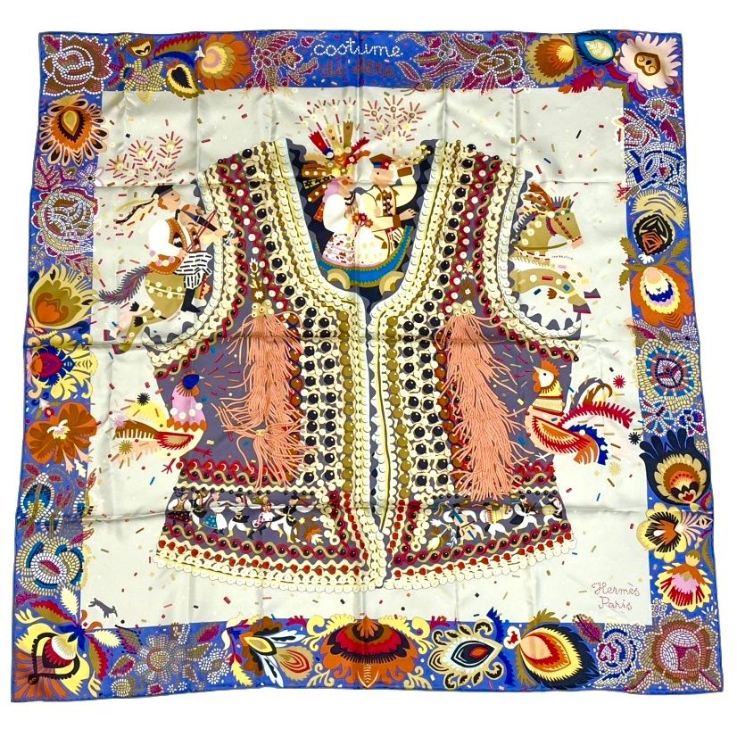 Hermes Costume de Fete Carre 90 Silk Scarf Multicolor — view 2
