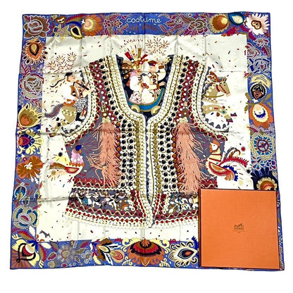 Hermes Costume de Fete Carre 90 Silk Scarf Multicolor