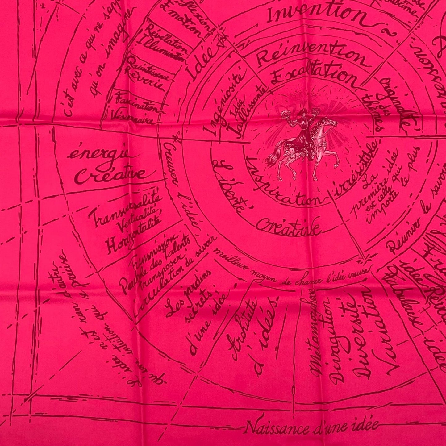 Hermes Carre 90 Birth of Dare Silk Scarf Pink — view 4
