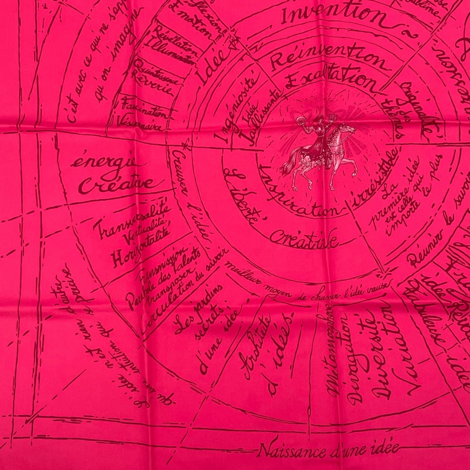 Hermes Carre 90 Birth of Dare Silk Scarf Pink — view 4