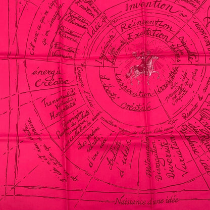 Hermes Carre 90 Birth of Dare Silk Scarf Pink — view 4