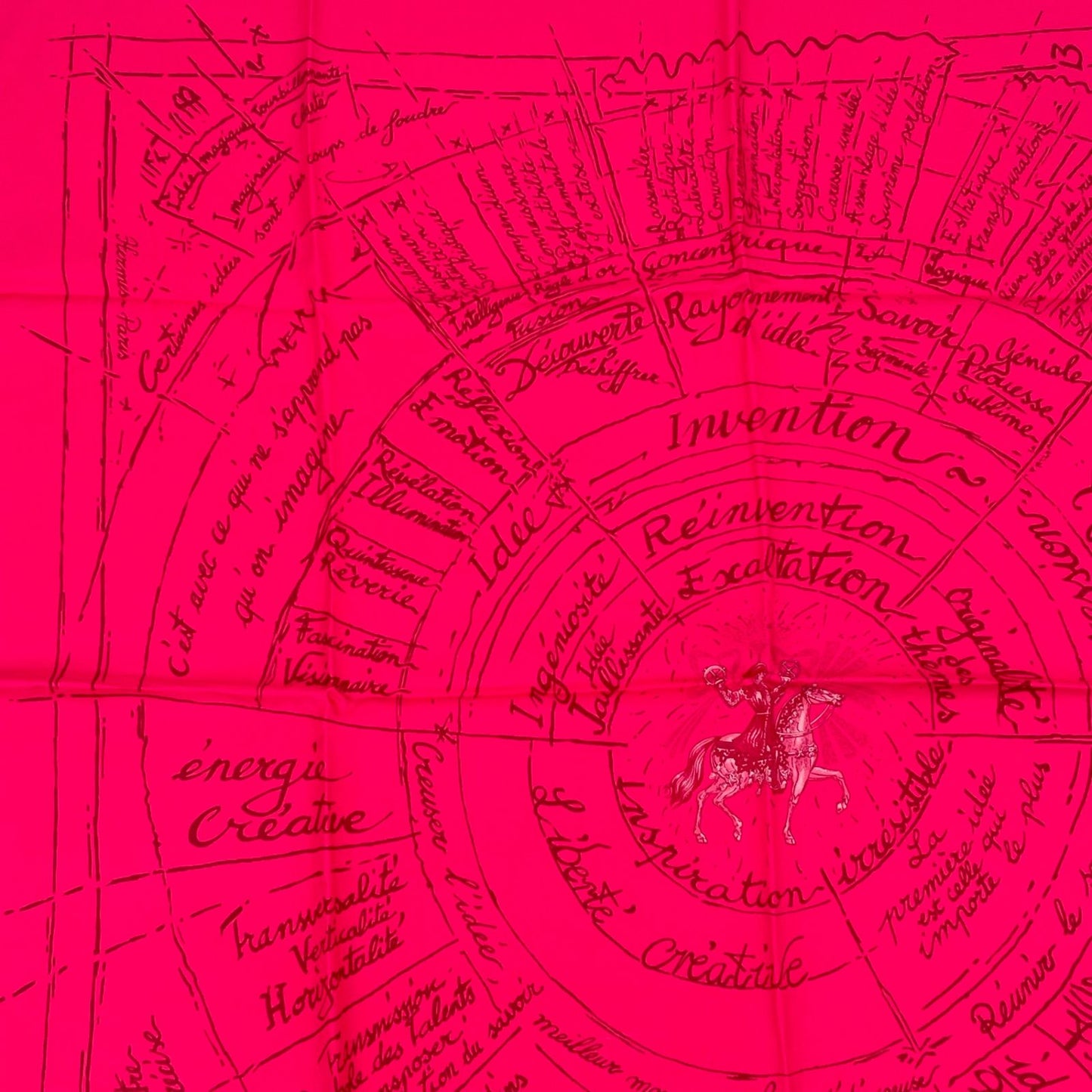 Hermes Carre 90 Birth of Dare Silk Scarf Pink — view 3