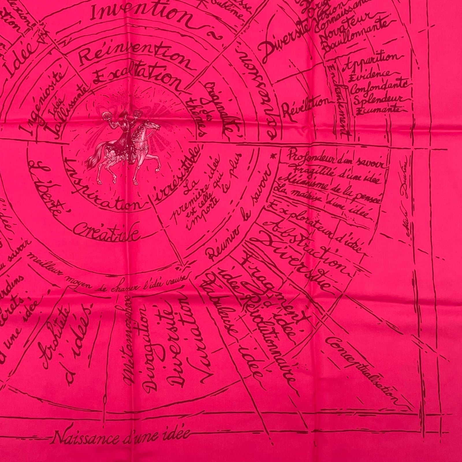 Hermes Carre 90 Birth of Dare Silk Scarf Pink — view 5