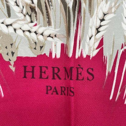 Hermes Carre 90 Lapins Dans Un Champ de Wheat Field and Rabbit Red Multicolor — view 6