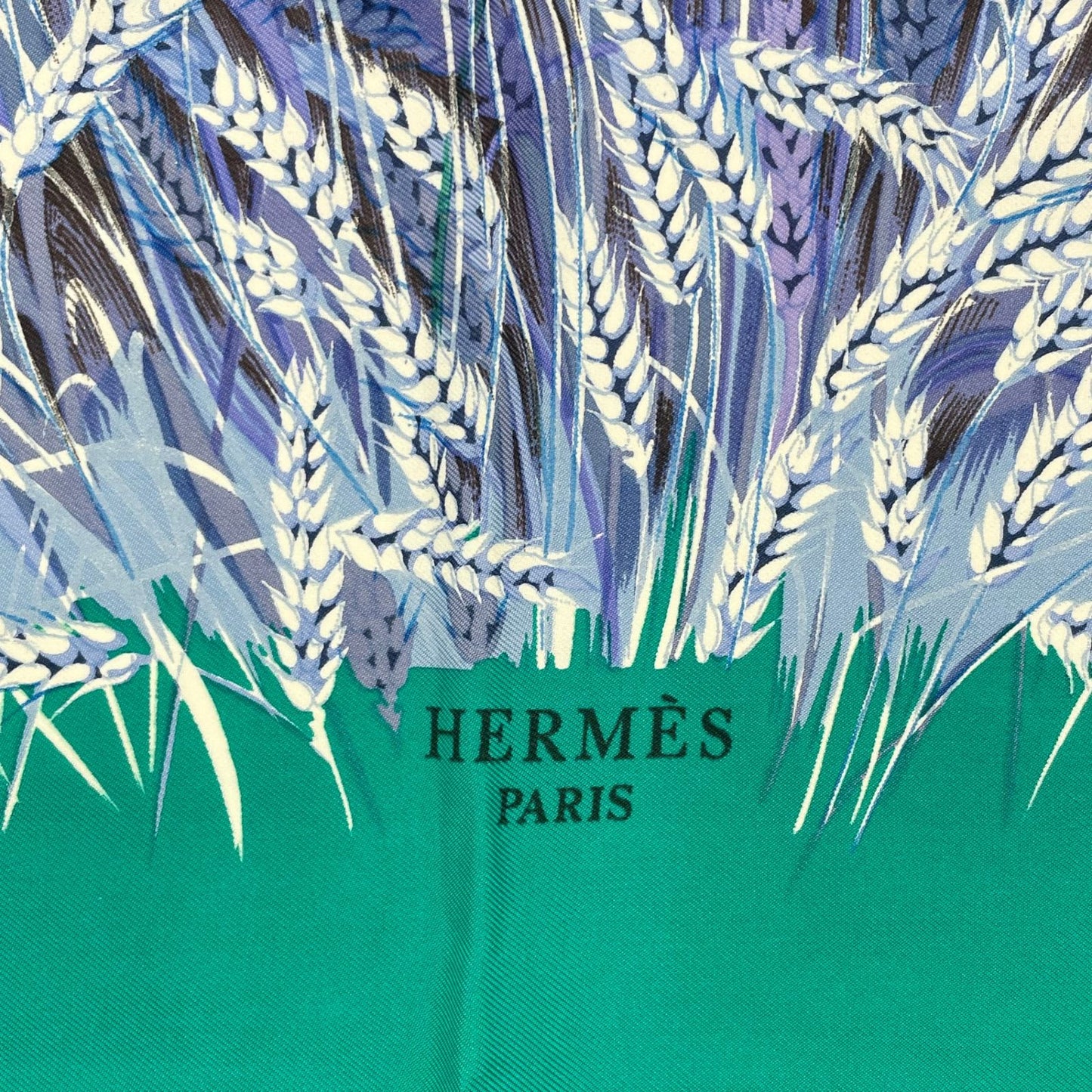 Hermes Carre 90 Lapins Dans Un Champ de Wheat Field and Rabbit Blue Multicolor — view 6