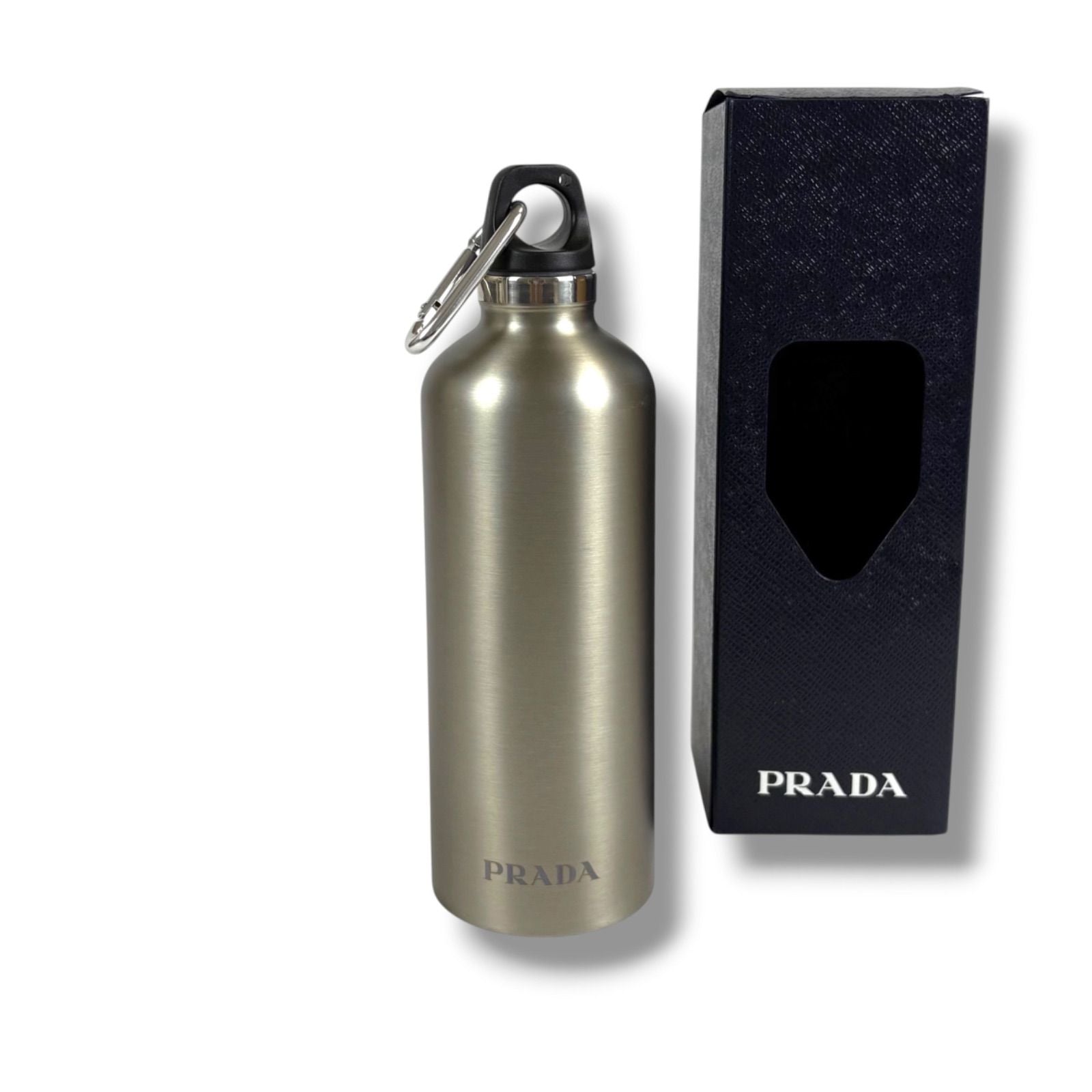 Prada Water Bottle Tumbler Boxed Argento Silver — view 2