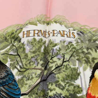 Hermes Scarf Carre 90 Equateur Red Road Straight Down Total Silk Pink Multicolor — view 7