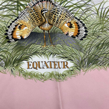 Hermes Scarf Carre 90 Equateur Red Road Straight Down Total Silk Pink Multicolor — view 6