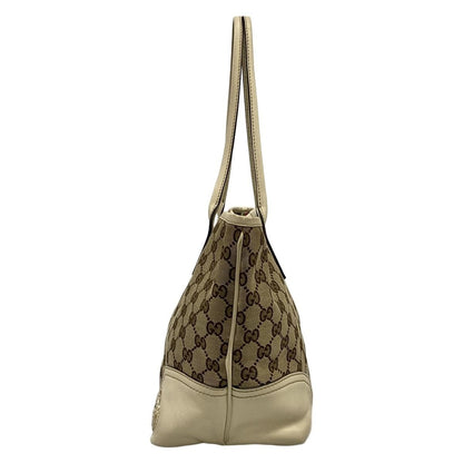 Gucci Tote New Britt GG Pattern Beige Ivory Brown Leather — view 4