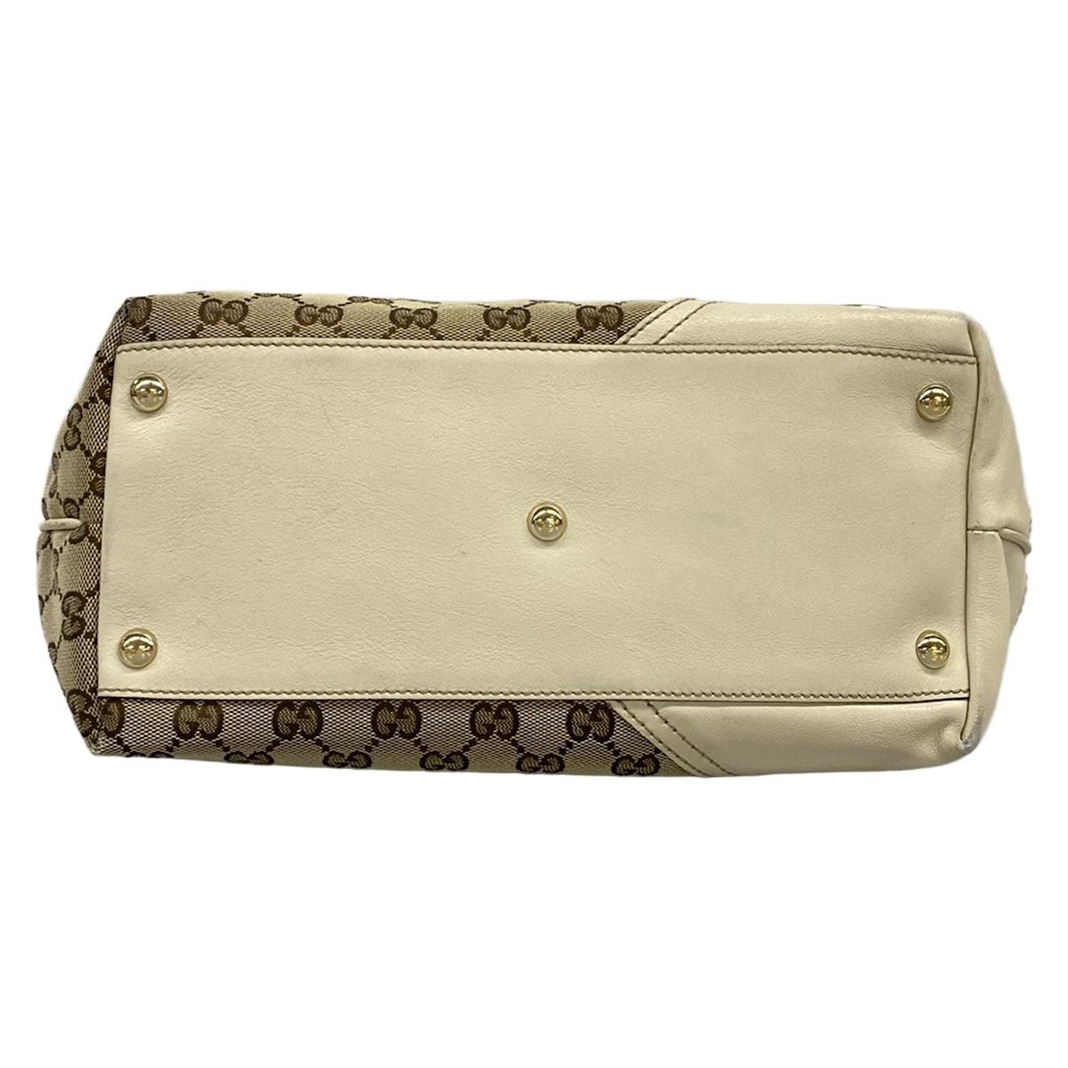 Gucci Tote New Britt GG Pattern Beige Ivory Brown Leather — view 5