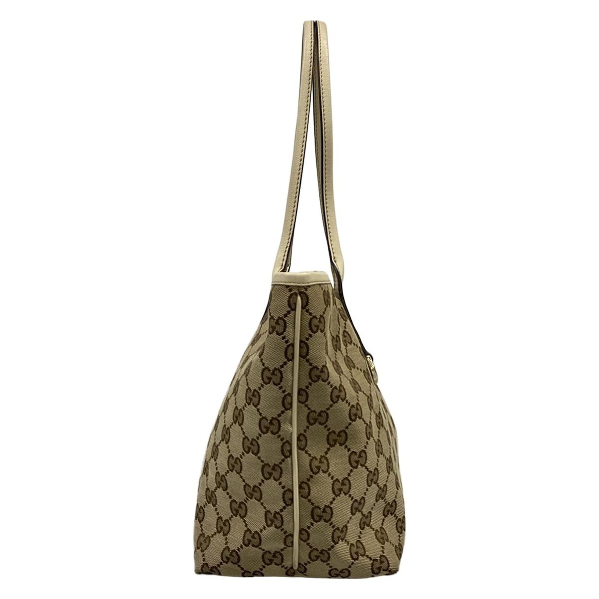 Gucci Tote New Britt GG Pattern Beige Ivory Brown Leather — view 2