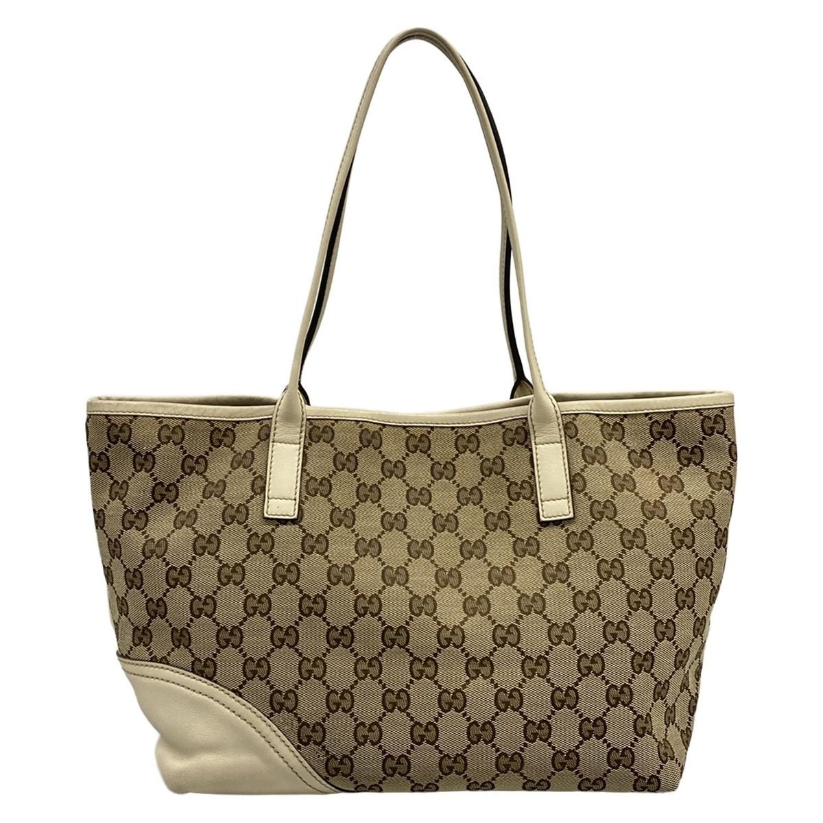 Gucci Tote New Britt GG Pattern Beige Ivory Brown Leather — view 3
