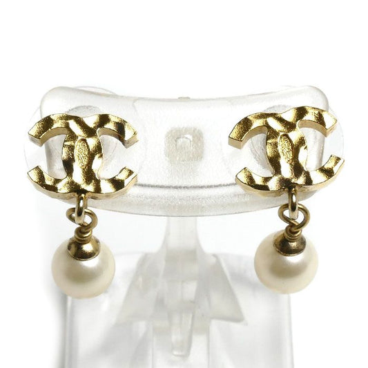 Chanel CC Logo Faux Pearl Earrings