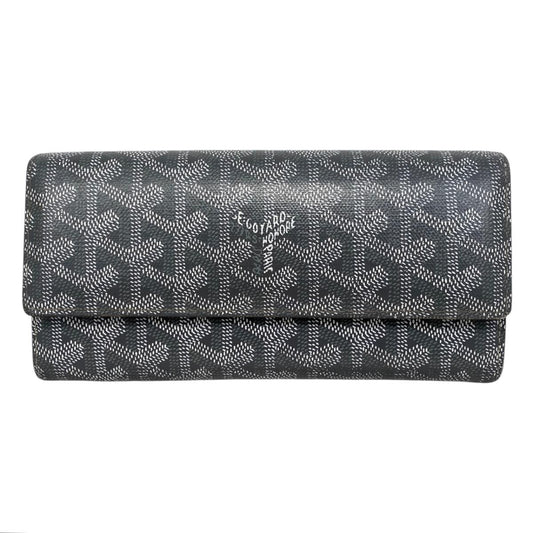 Goyard Bifold Wallet Varennes Leather Logo Gray Yellow Silver