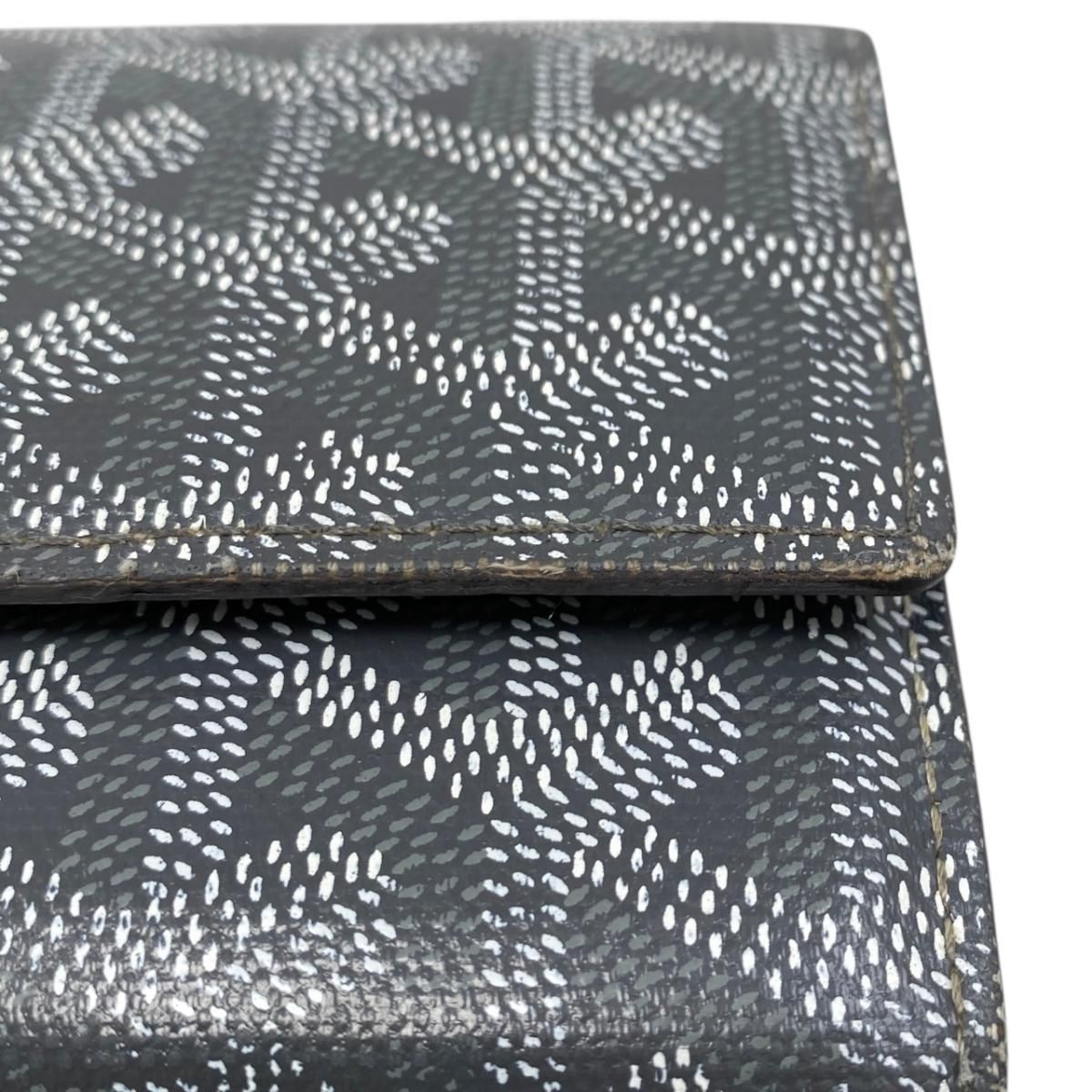 Goyard Bifold Wallet Varennes Leather Logo Gray Yellow Silver — view 5