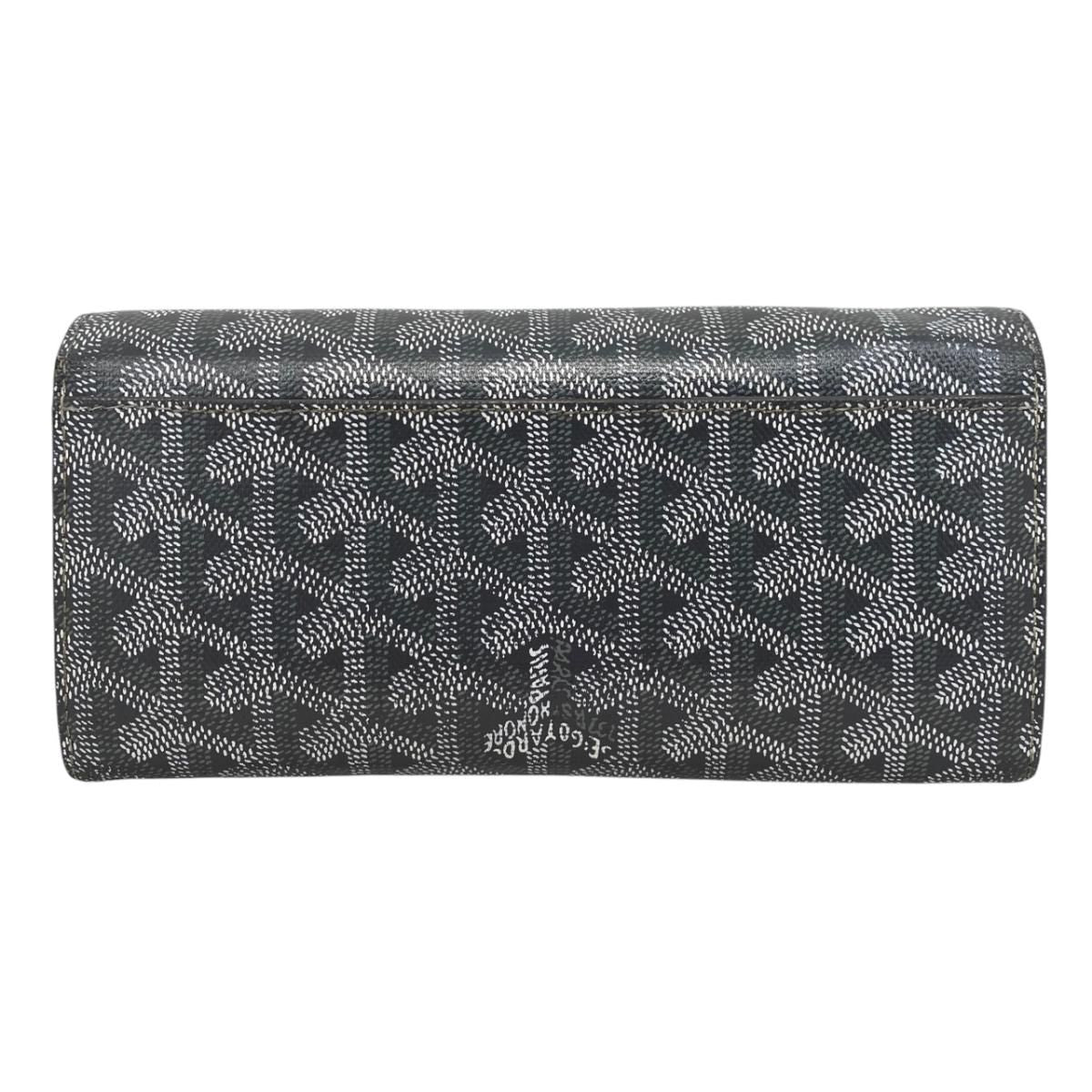 Goyard Bifold Wallet Varennes Leather Logo Gray Yellow Silver — view 2