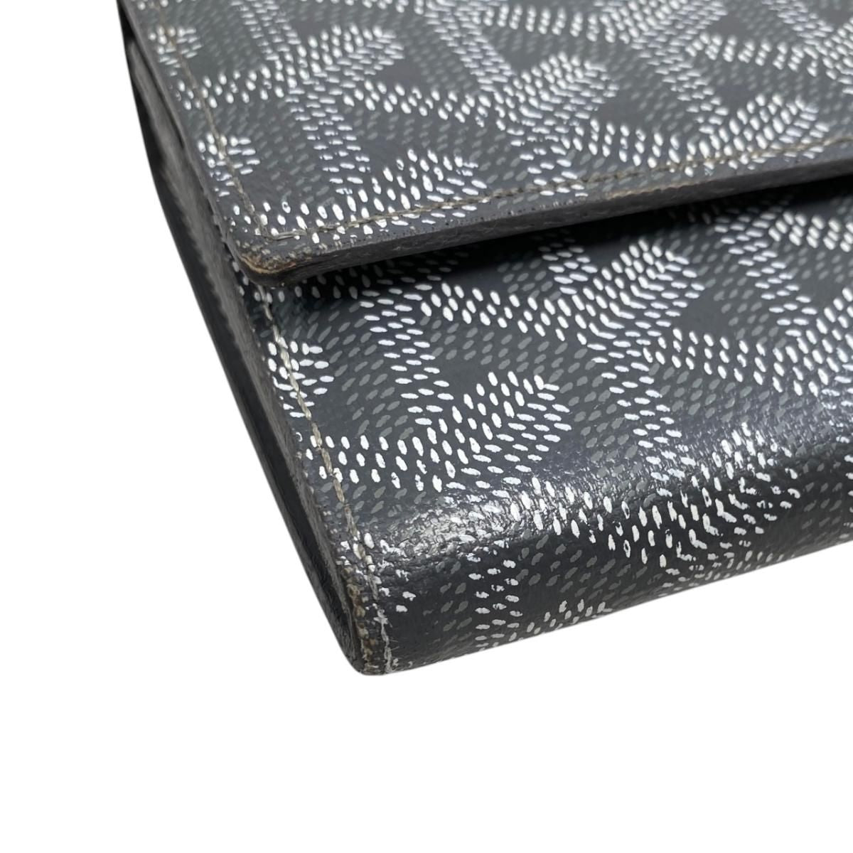 Goyard Bifold Wallet Varennes Leather Logo Gray Yellow Silver — view 3