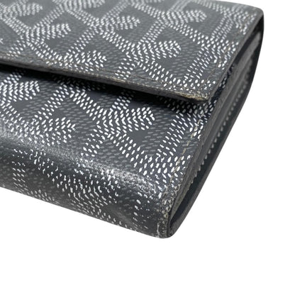 Goyard Bifold Wallet Varennes Leather Logo Gray Yellow Silver — view 4