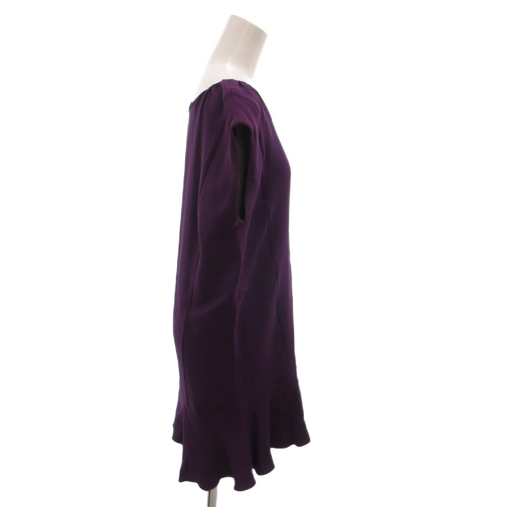 Miu Miu Miu Dress Asymmetric Peplum Sleeveless Deformed Ruffles Knee Length 36 — view 3
