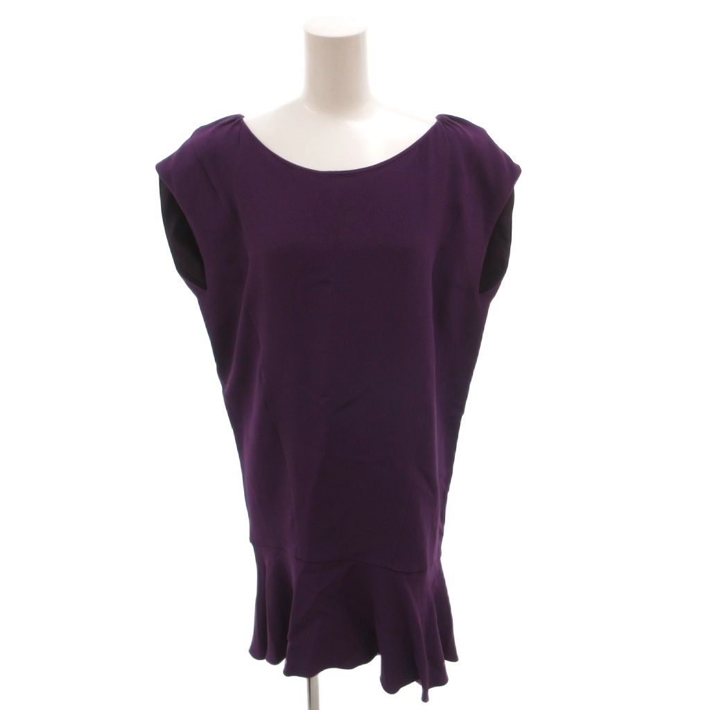 Miu Miu Miu Dress Asymmetric Peplum Sleeveless Deformed Ruffles Knee Length 36
