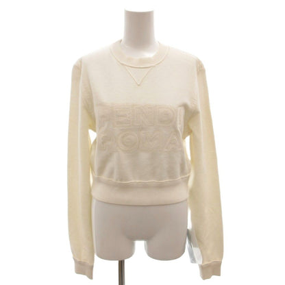 Fendi Tag Sweatshirt Short Length Logo Embroidery Switch Long Sleeve Xxs White