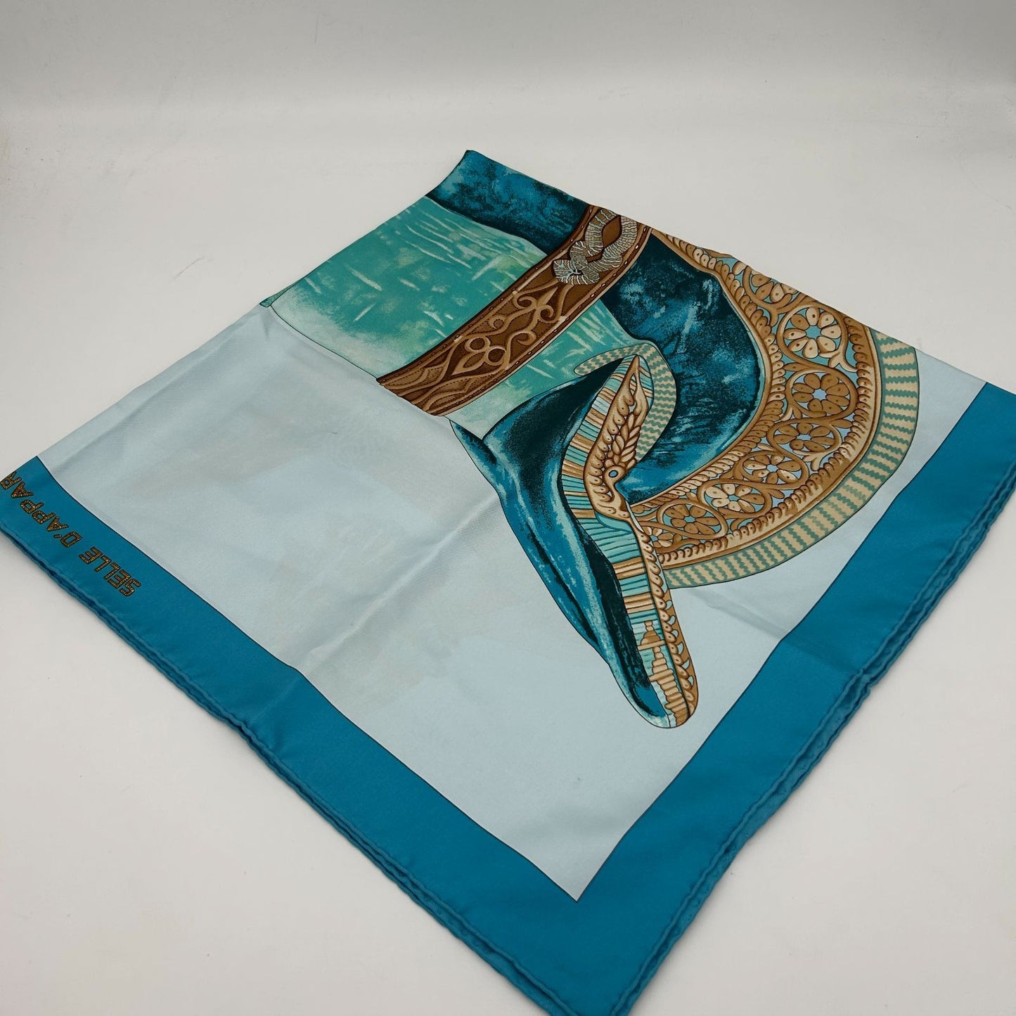 Hermes Carre 90 Blue Moroccan Ceremonial Scarf — view 5