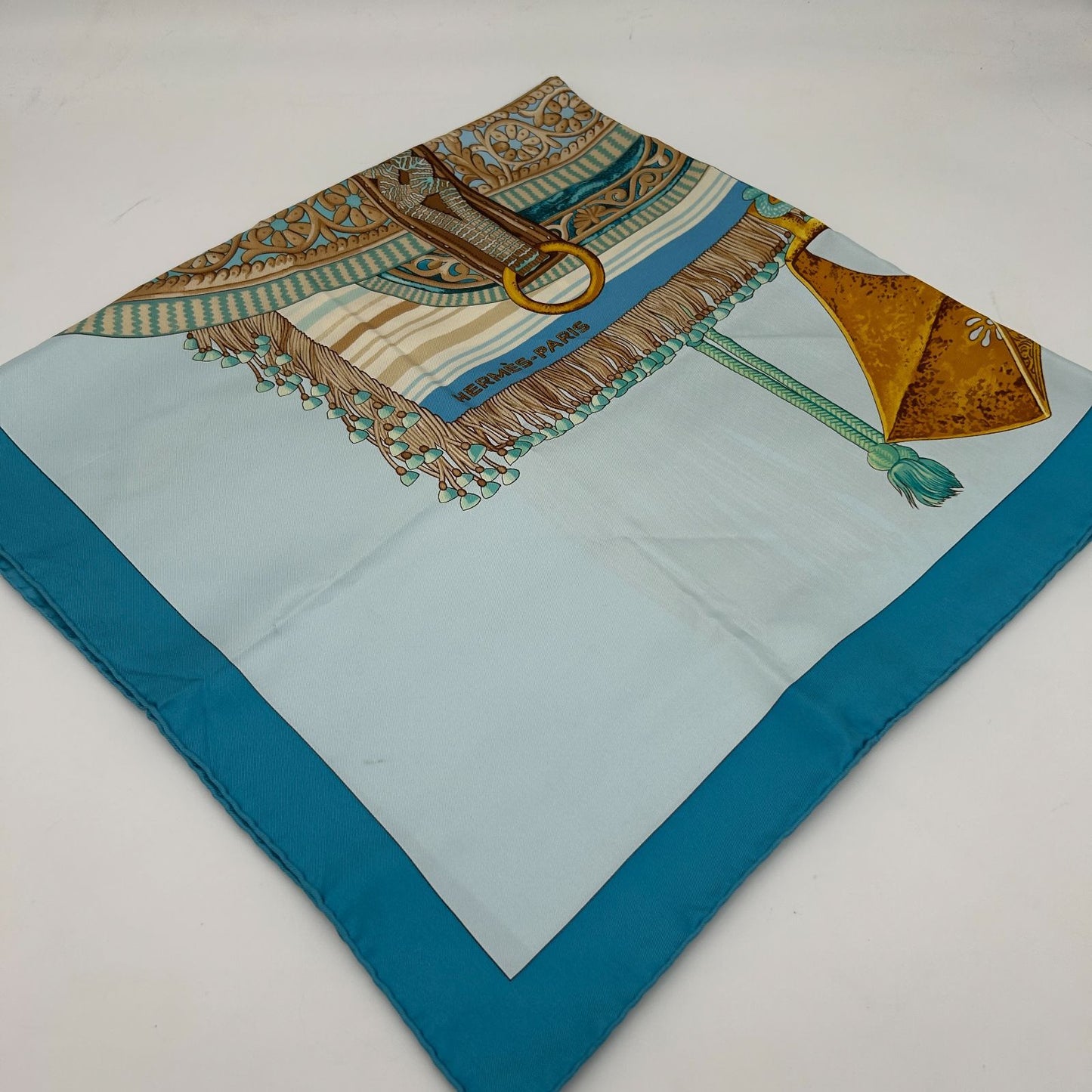 Hermes Carre 90 Blue Moroccan Ceremonial Scarf — view 3