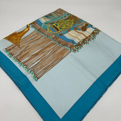 Hermes Carre 90 Blue Moroccan Ceremonial Scarf — view 7