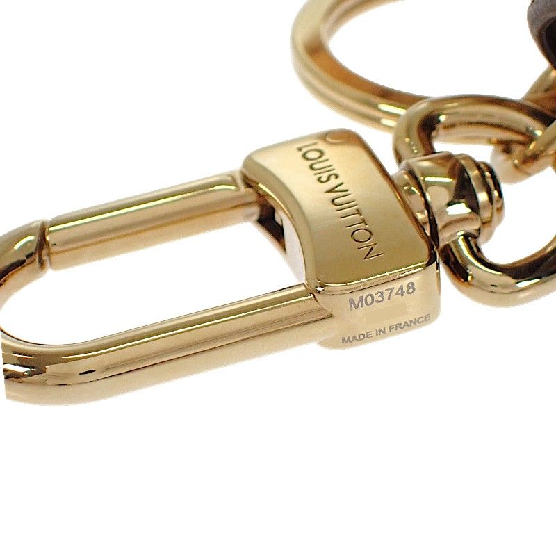 Louis Vuitton LV Monogram Bag Charm Canvas Brown Gold Cat Key Holder Case — view 9