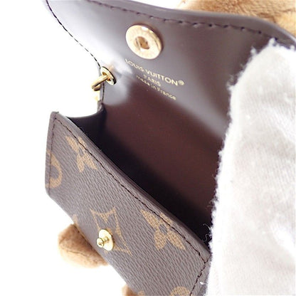 Louis Vuitton LV Monogram Bag Charm Canvas Brown Gold Cat Key Holder Case — view 7