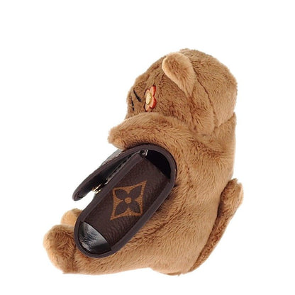 Louis Vuitton LV Monogram Bag Charm Canvas Brown Gold Cat Key Holder Case — view 4