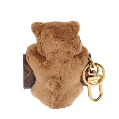 Louis Vuitton LV Monogram Bag Charm Canvas Brown Gold Cat Key Holder Case — view 3