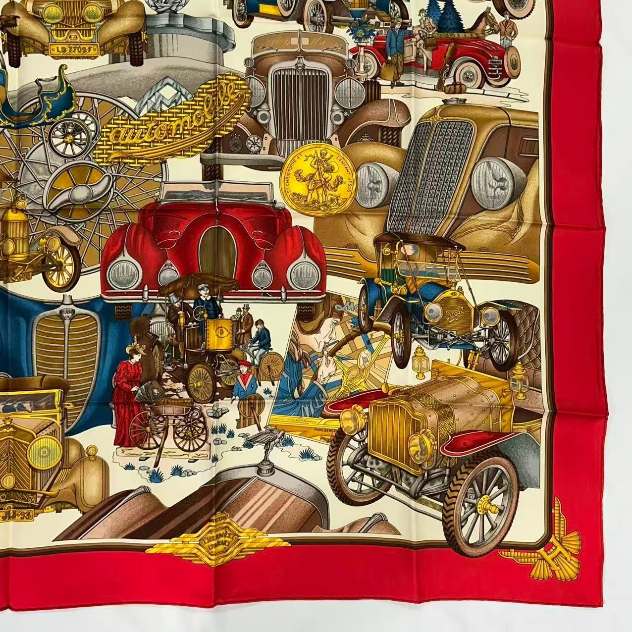 Hermes Carre 90 Scarf Silk L'elegance Et le Confort en Automobile Comfort — view 6