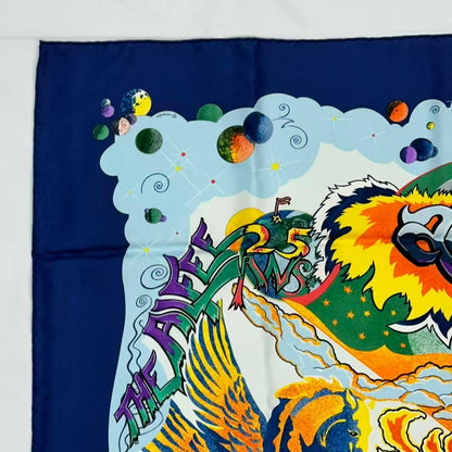 Hermes Carre 90 Scarf Silk Aube Libre Comme L'ange New Dawn Like an Angel Blue — view 6