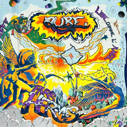 Hermes Carre 90 Scarf Silk Aube Libre Comme L'ange New Dawn Like an Angel Blue — view 7
