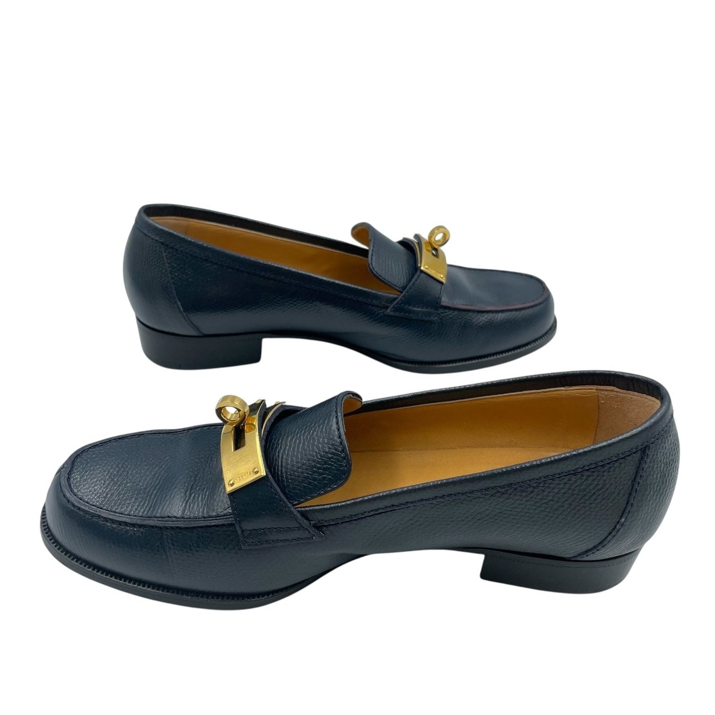 Hermes Loafers Leather Birkin Kelly Navy — view 4