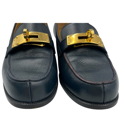 Hermes Loafers Leather Birkin Kelly Navy — view 5