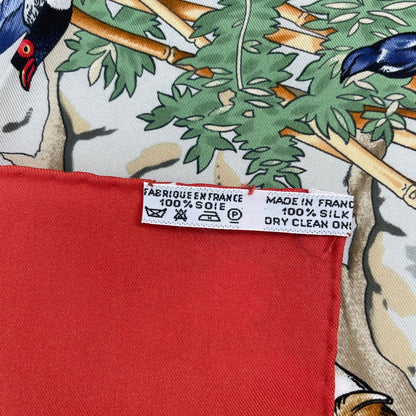 Hermes Carre 90 Sichuan Silk Scarf Orange Animal — view 9