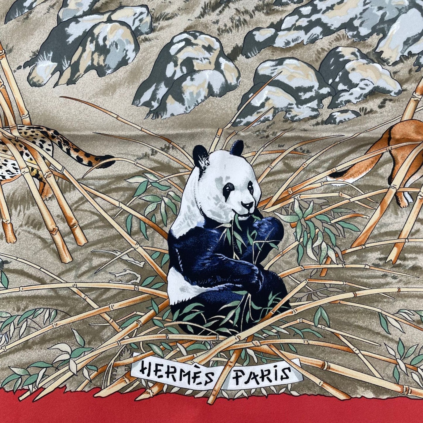 Hermes Carre 90 Sichuan Silk Scarf Orange Animal — view 8