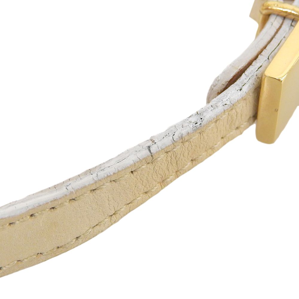 Gucci Tom Ford Era Gold Plate Leather Thin Belt Beige — view 4