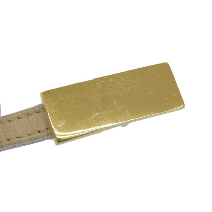 Gucci Tom Ford Era Gold Plate Leather Thin Belt Beige — view 3