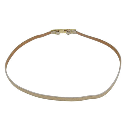 Gucci Tom Ford Era Gold Plate Leather Thin Belt Beige — view 2
